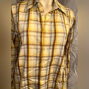 Ted Baker yellow plaid shirt